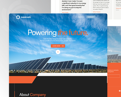 Solar Panel Landing Page solar website ui web design web development website website design