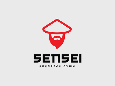 Sensei beard branding brandmark character japan logo logomark men person roll sensei sensei character sensei logo sushi sushi bar sushi bar logo