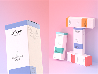 Packaging design for brand of skin care cosmetics 3d branding cosmetic design graphic design packaging design