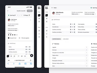 UX of a football platform. design football football manager light theme mobile product design scout ui ux ux ui web web app