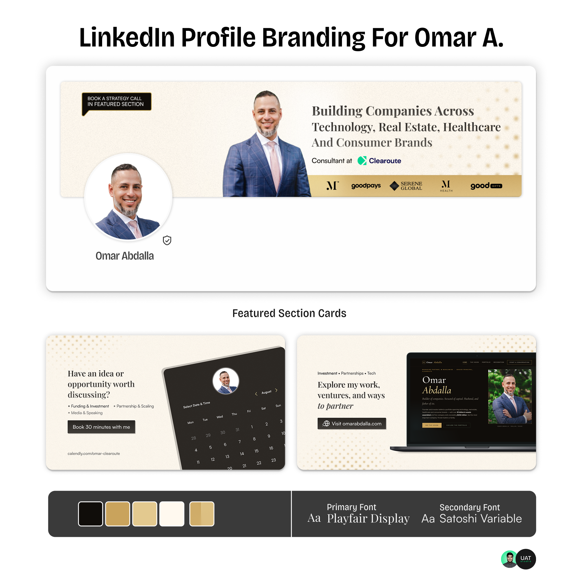 LinkedIn Profile Branding for Omar Abdalla branding figma linkedin linkedin profile branding personal branding visual branding visual identity