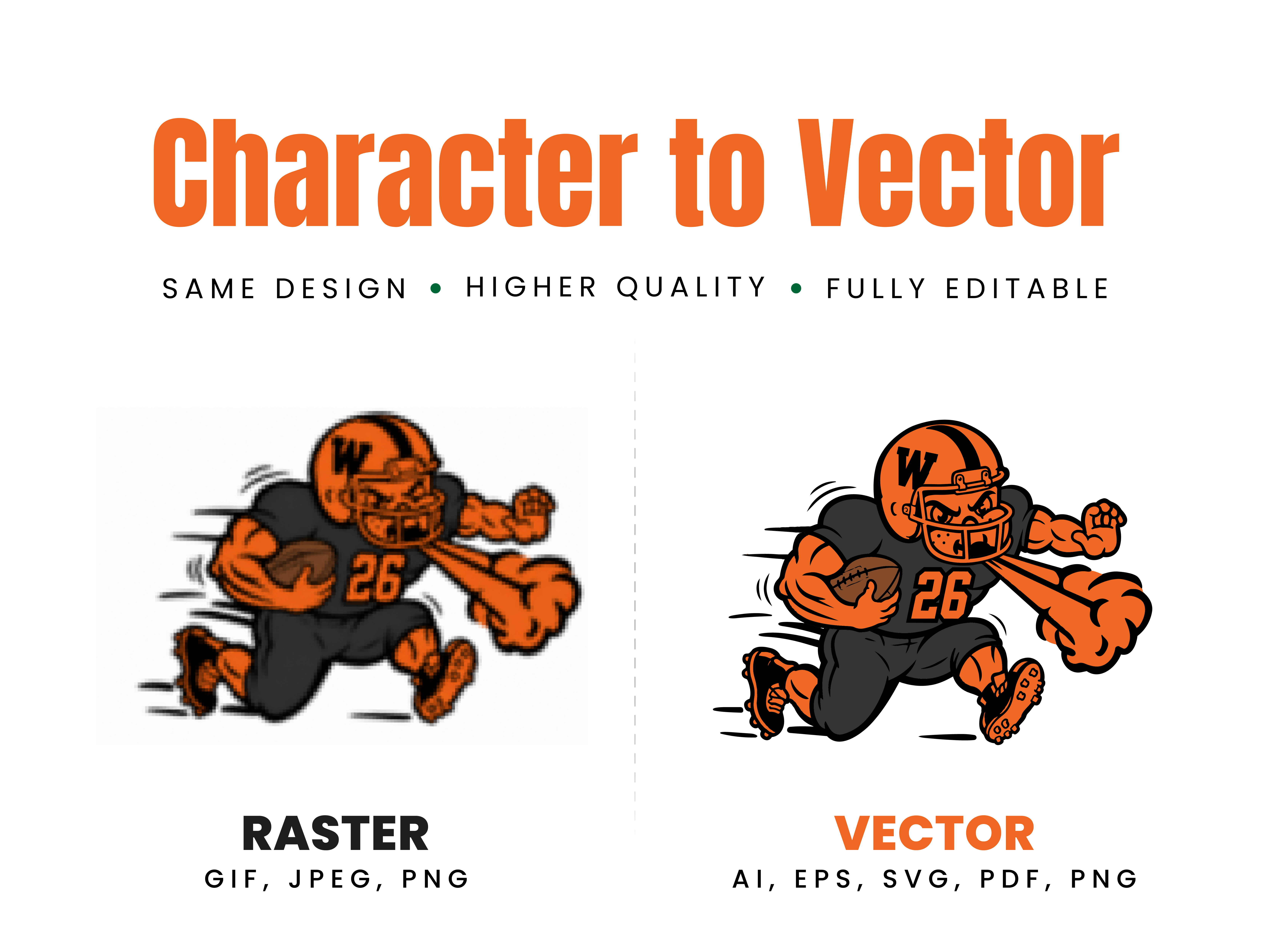 Football Warrior Sports Mascot Illustration adobe illustrator design illustration logo recreation logo redraw manual vector tracing raster to vector ui vector tracing vectorization