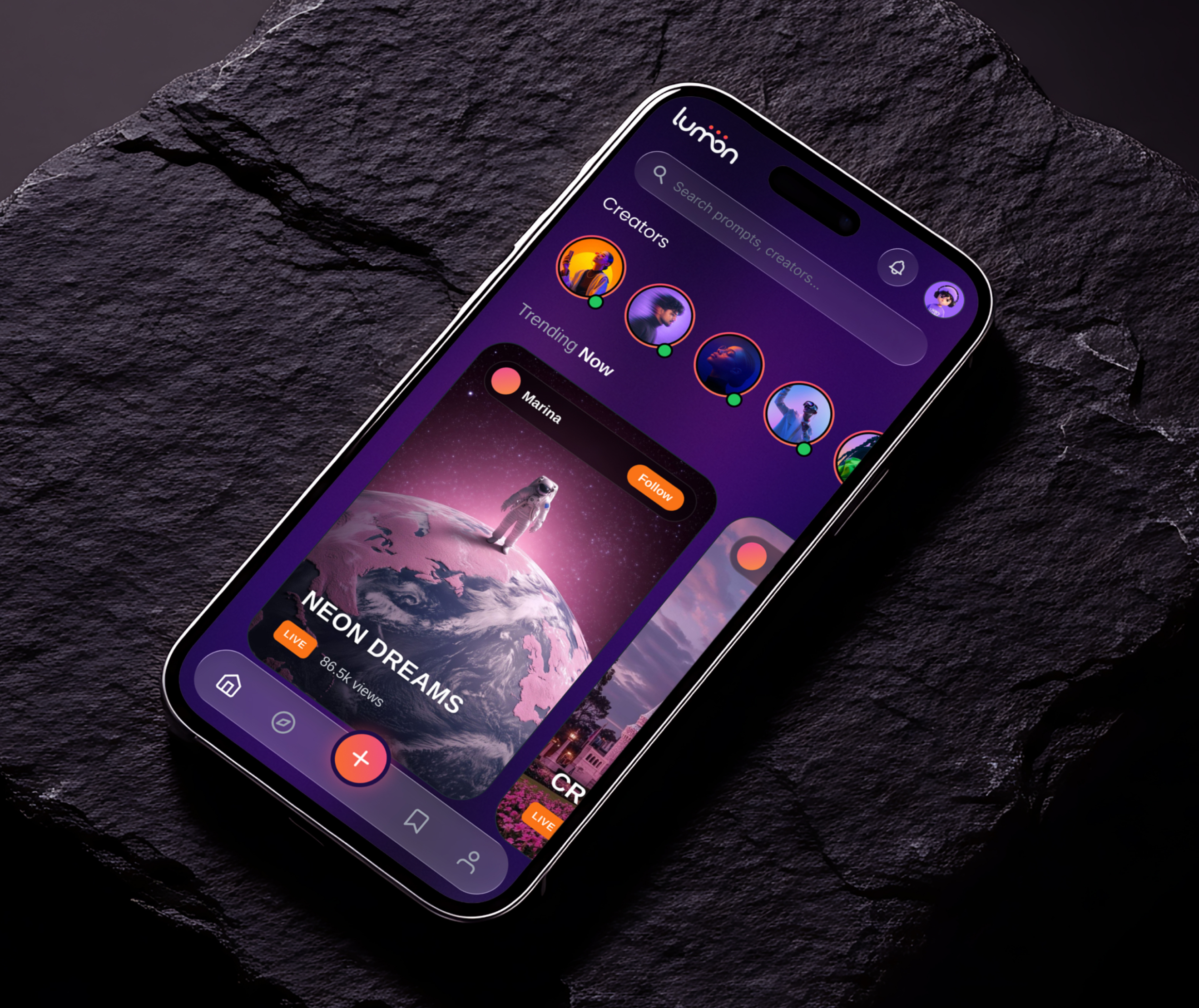 Lumon - Social AI App UI