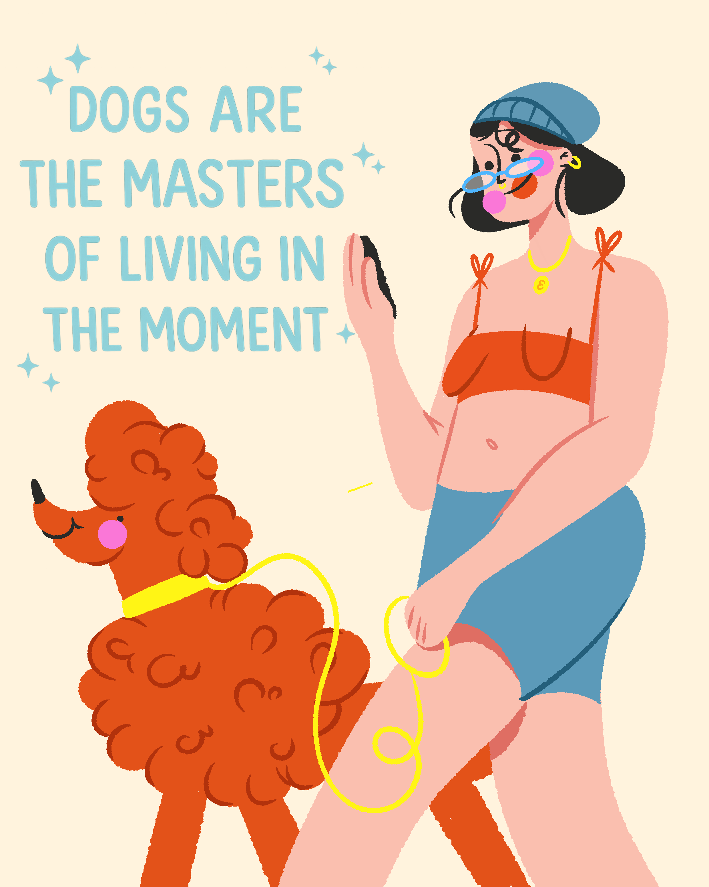 A little reminder 2d character design commercial dog art dog drawing dog illustration illustration pet art pet drawing pet illustration procreate