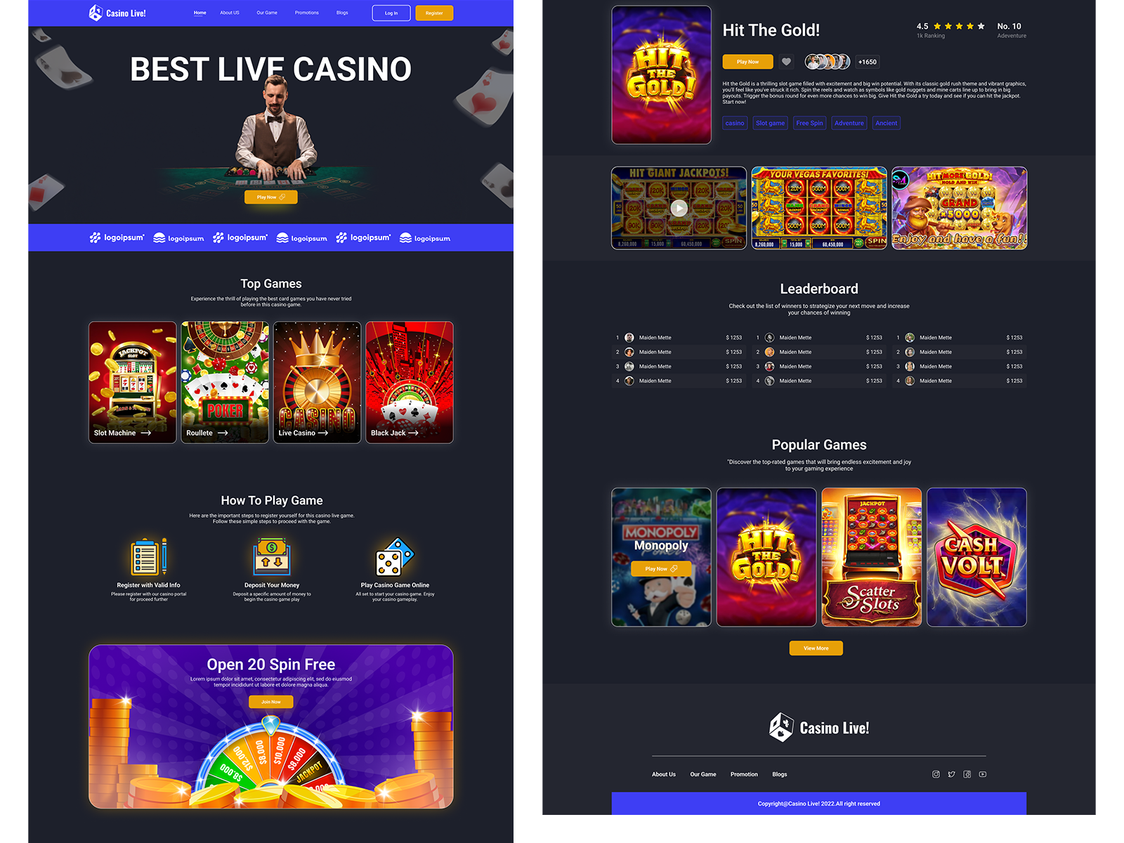 Casino Live Game UI Kit | Figma Design by Bitrix Infotech Pvt Ltd on ...