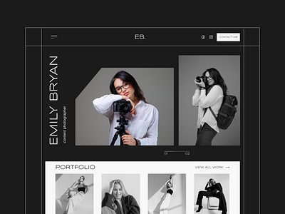 Photographer Portfolio Website design graphic design minimalism portfolio design promo ui ux