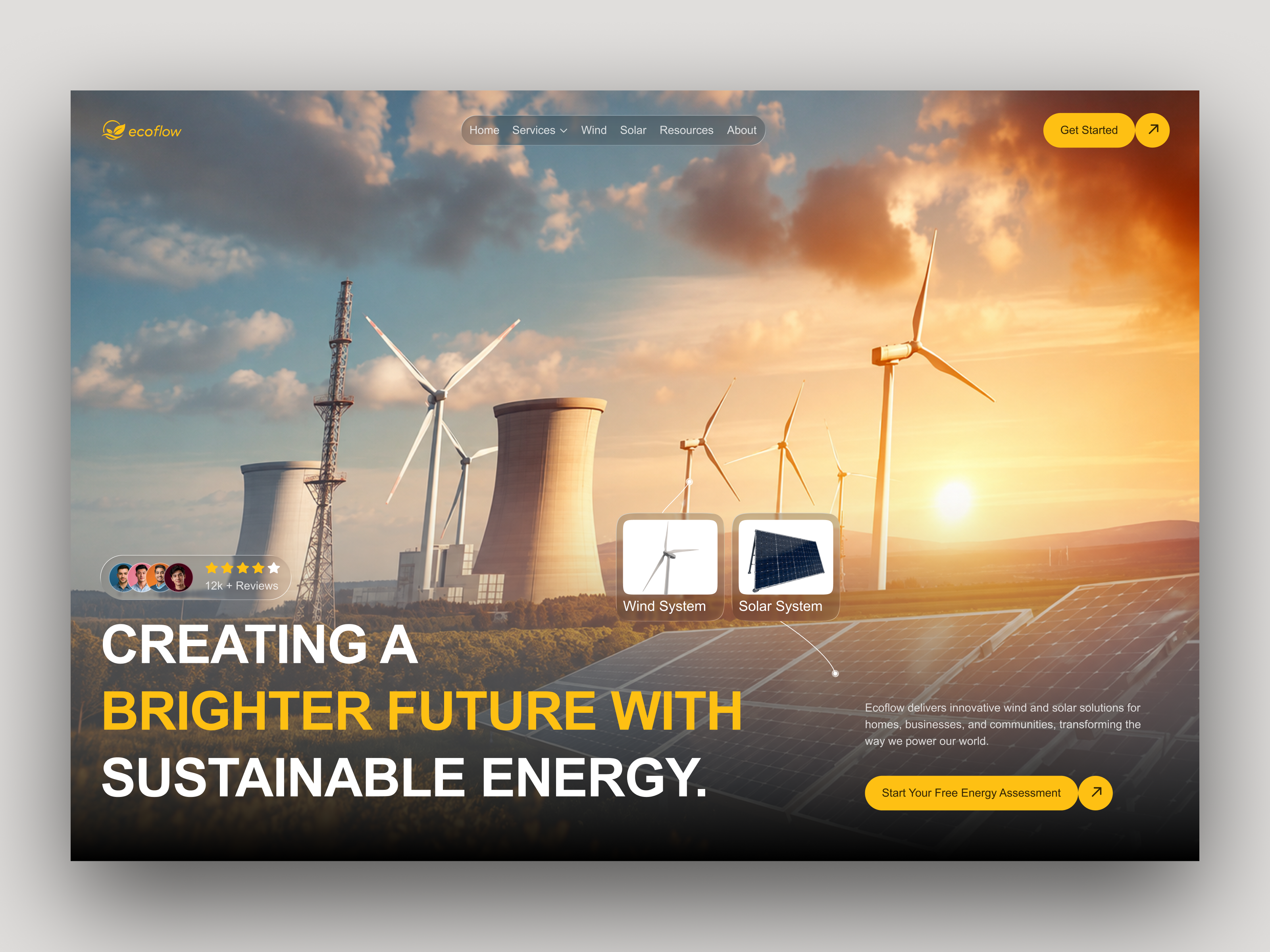 Renewable Energy Website Design Solar, Wind & Clean Energy Solut clean energy clean energy solutions cleantech climatetech energy platform energy website design energytech green energy green technology landing page design renewable energy renewable energy website solar energy solar website design sustainable energy sustainable technology ui ux design web ui design wind energy wind energy website