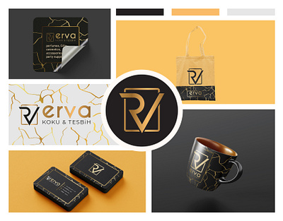 Erva Logo 3d art box design branding card card design design flat graphic design illustration illustrator lable design logo logo design mobile product design typography ui ux vector