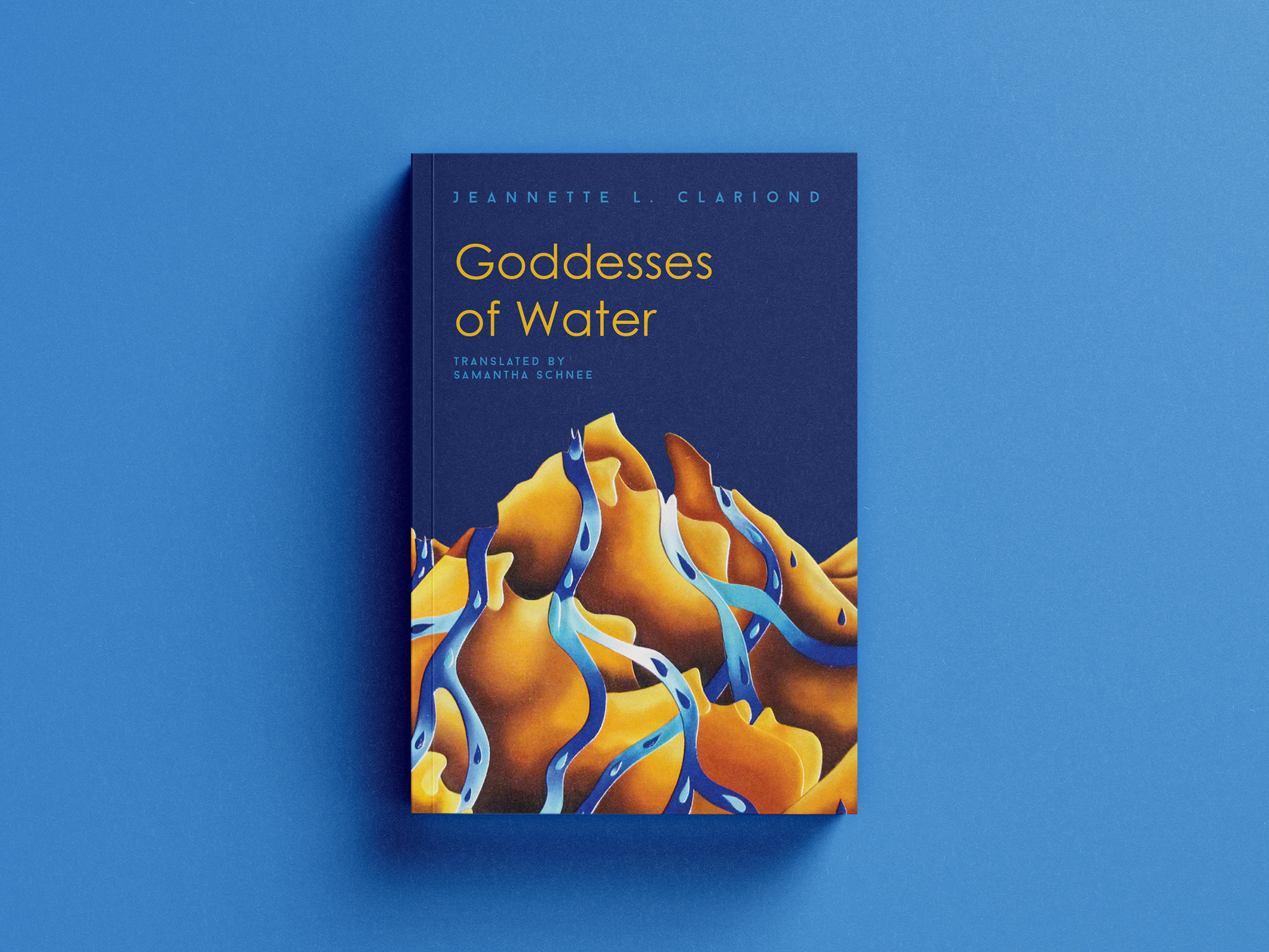 Literary Poetry Book Cover Design — Goddesses of Water artistic book cover book cover design book cover designer conceptual illustration contemporary book design contemporary poetry cover art editorial book design fine art book cover illustrated book cover independent publishing literary book cover literary cover design poetry book cover poetry cover design poetry in translation publishing design surreal illustration translated literature