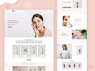 Beauty Buddies - Cosmetic Landing Page beauty branding cosmetic design facewash figma landing page minimal ui uiux ux web web design xd