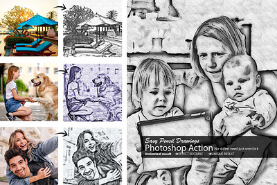 Easy Pencil Drawing Photoshop Action art drawing easy pencil photoshop photoshop action