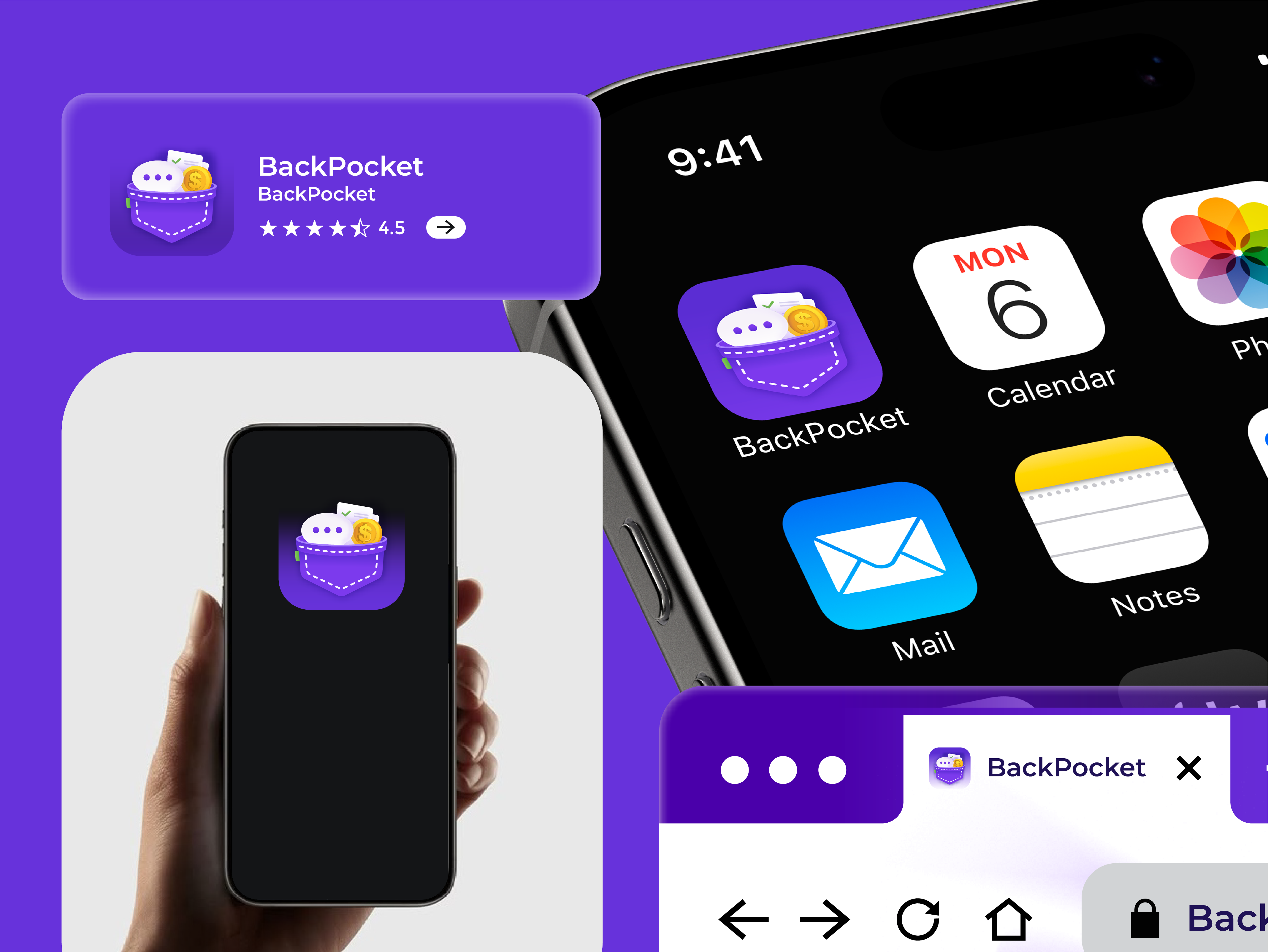 BackPocket icon Apps 3d icon 3d illustration app icon banking app colorful icon digital wallet ewallet finance finance app financial app fintech icon design modern design money money management payment personal finance purple design ui