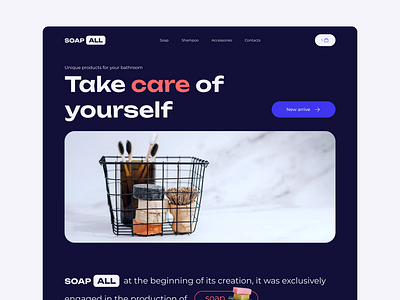Soap shop - landing page design landing ui ux web