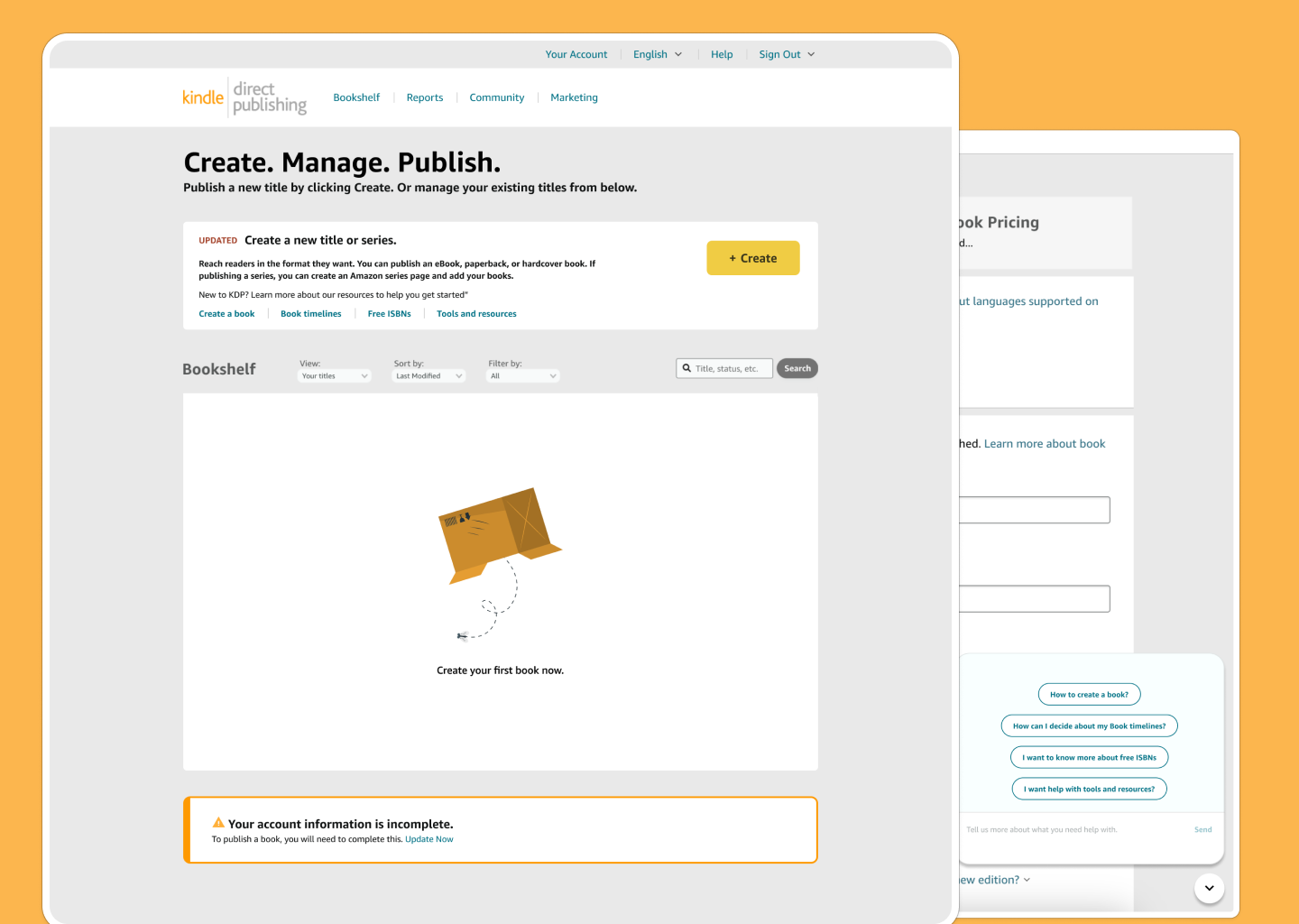 Navigating the Amazon KDP Onboarding Flow: UX Redesign amazon amazon redesign case study concept creative dashboard design freelance freelancer kdp redesign product design product designer redesign ui ux web web app