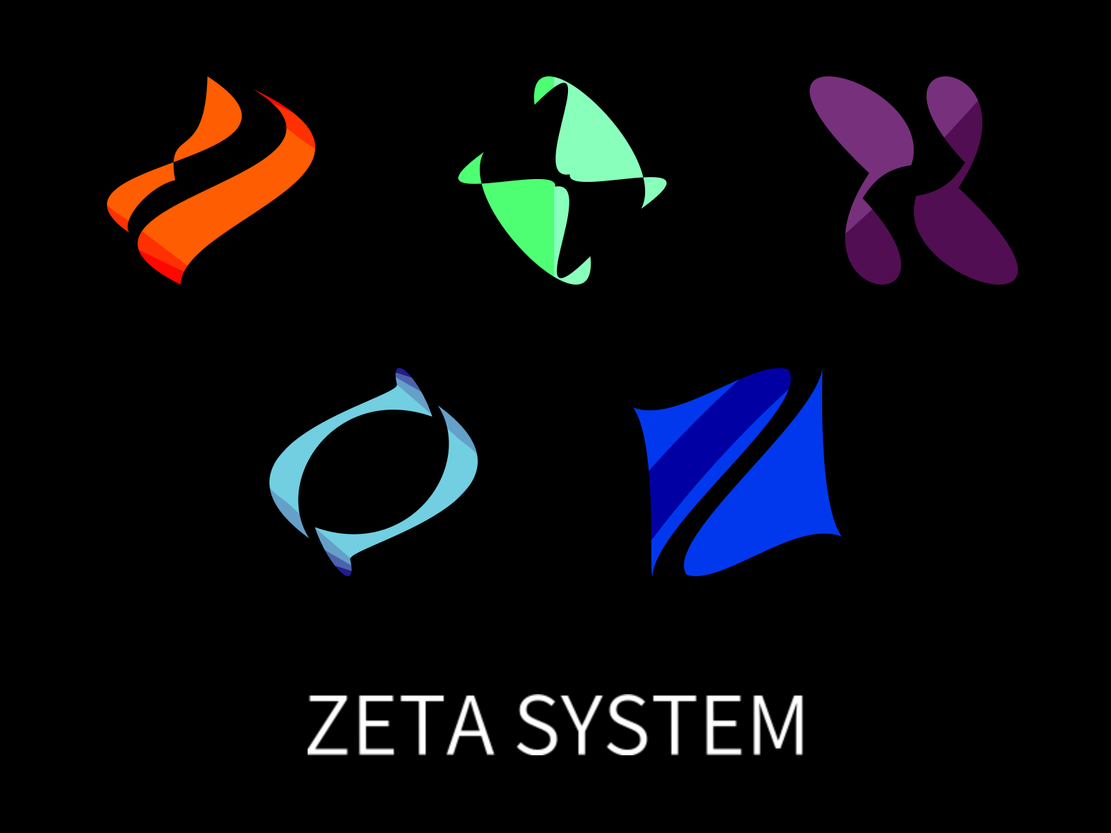 ZETA SYSTEM abstract symbol b2b branding color pressure corporate mark curve behavior density mapping directional core layered form multi‑layer symbol node structure precision identity structural design structural logo structural personality symbolic identity system based logo tech identity technical aesthetic zeta system