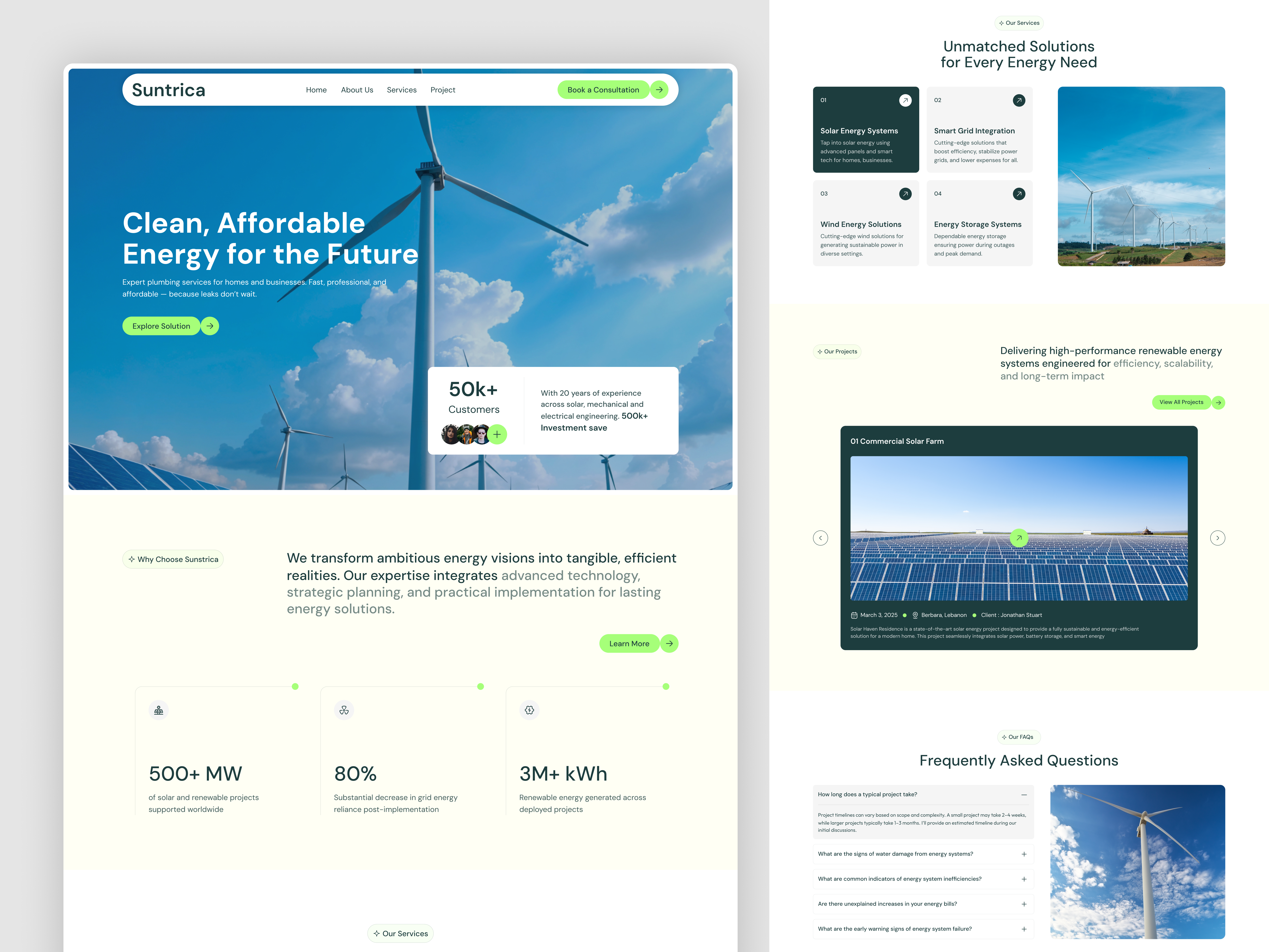 Renewable Energy Website Design clean energy clean energy landing page custom website electricity energy solutions energy technology energy website figma design green energy renewable energy renewable energy website solar landing page solar panel solar panel website solar website sustainability sustainable design ui ux design web design website design