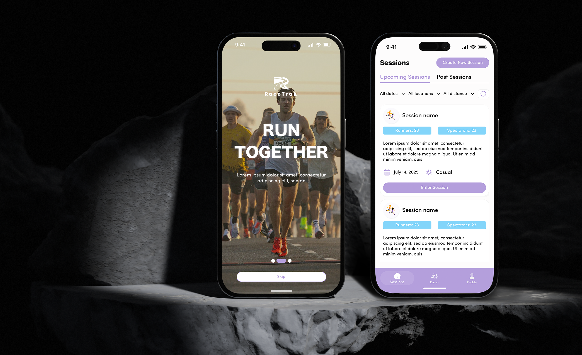 Sport App Mobile | RaceTrak app design inspiration app design system app design ui app landing page app sport mobile app design mobile app design ui mobile app sport sport app sport app mobile sport application sport dark sport icon sport mobile sport mobile app sport mockup sport mode sport modern logo sport web