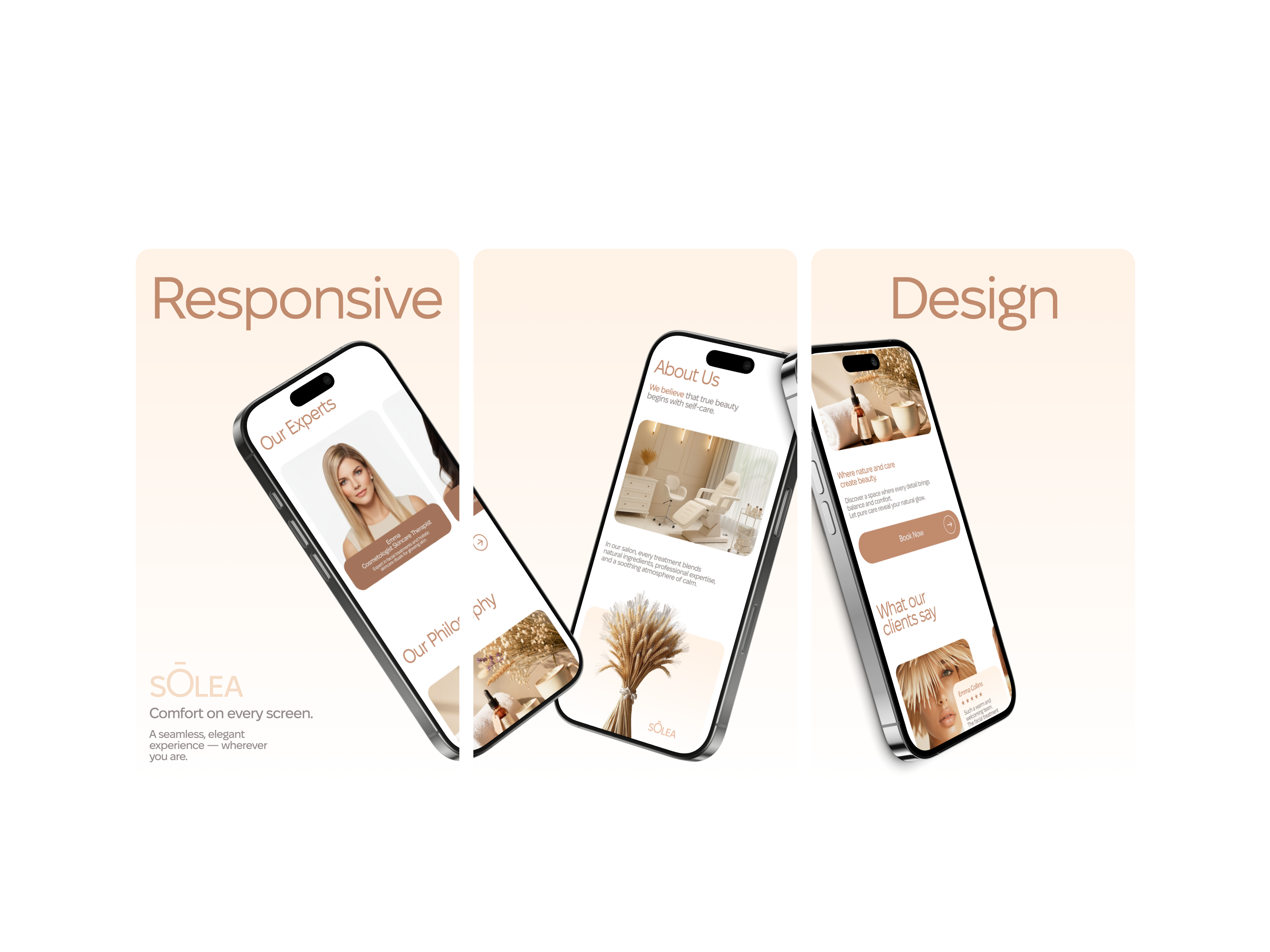 Beauty Mobile Website UI beauty clinic figma mobile design mobile ui responsive spa ui design website wellness