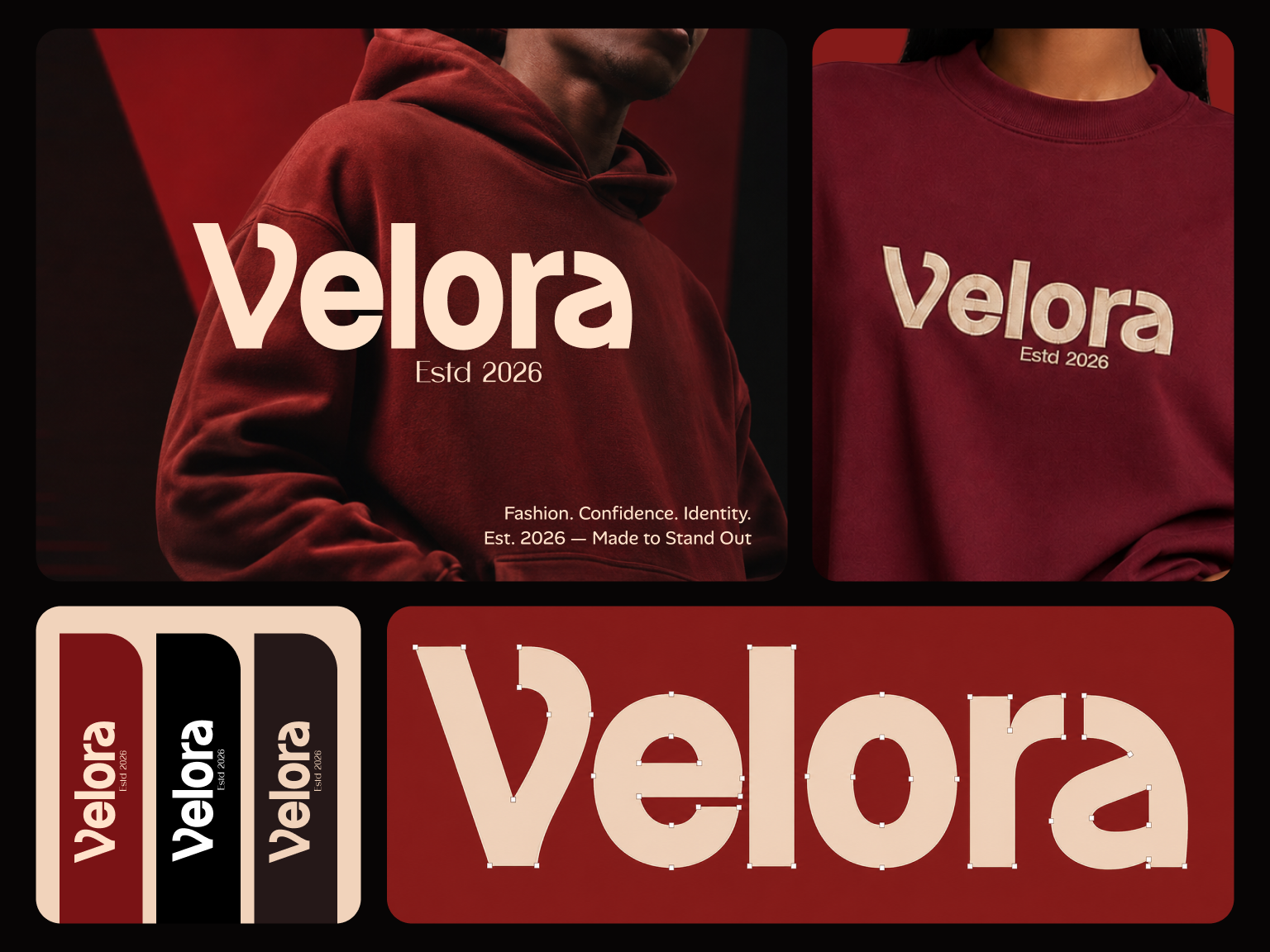 Velora - Fashion Brand Identity apparel branding brand designer brand identity branding custom typography fashion branding fashion logo logo design streetwear visual identity wordmark
