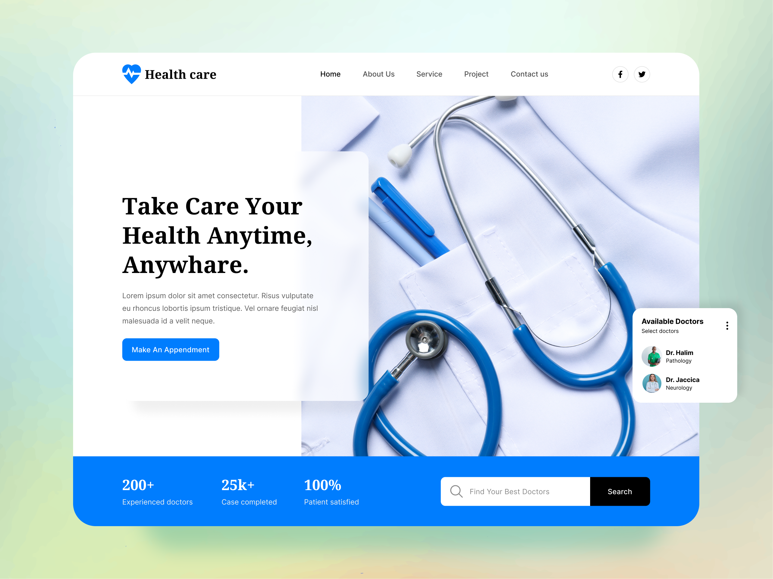 Medical Website Hero Section design landing page medical medical saas medical webapp medical website ui uiux ux website