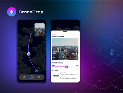 Drone delivery app 📦 animation deliveryservice dronedelivery figma tech ui userinterface