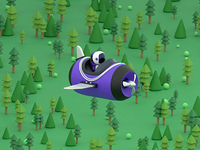 Rocket Plane 3d 3d art aircraft animation blender branding character cycles forest graphic design illustration jet logo motion graphics plane rocket space transform ui vehicle