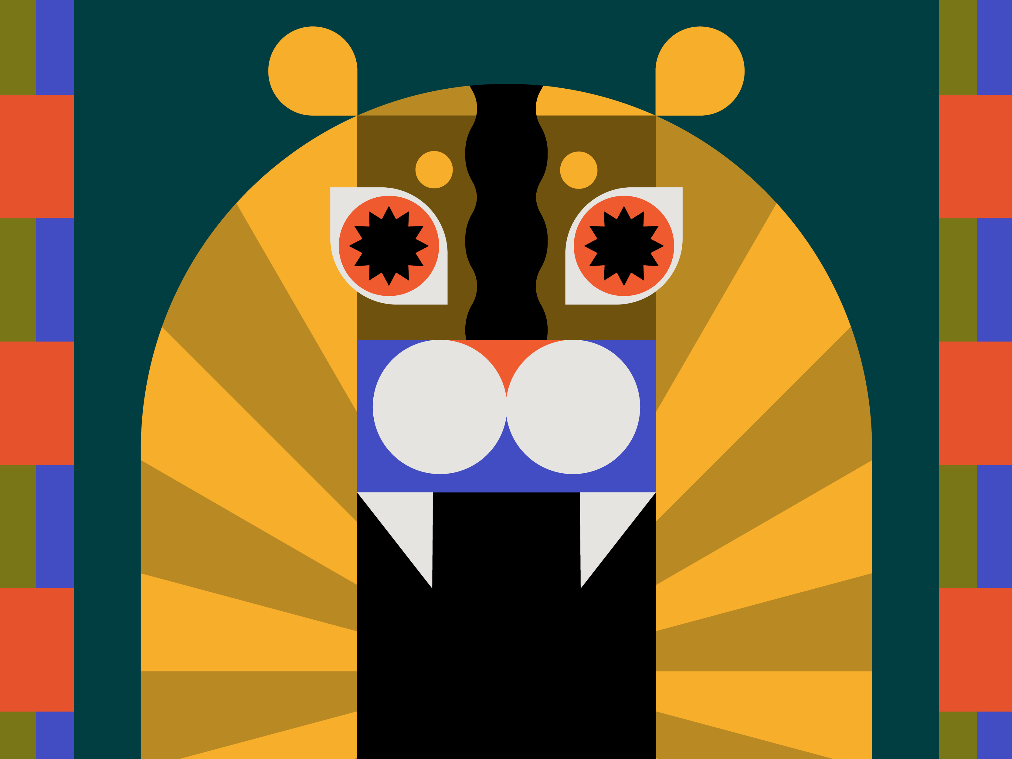 Circus Series ❋ Lion circus fun geometric illustration lion pattern vector vintage