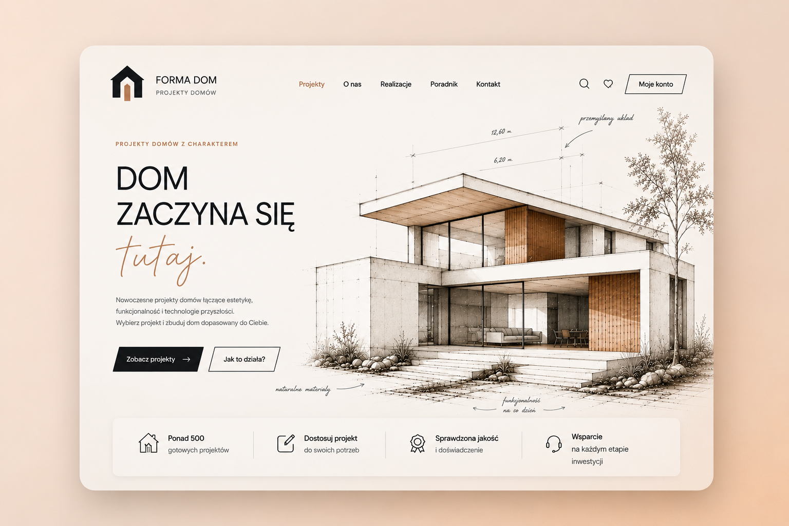 Forma Dom - Architectural House Projects Website architectural design architecture architecture website branding clean design editorial design home design house design house plans interior architecture landing page minimal website minimalist design modern website real estate typography ui design ux design web design website design
