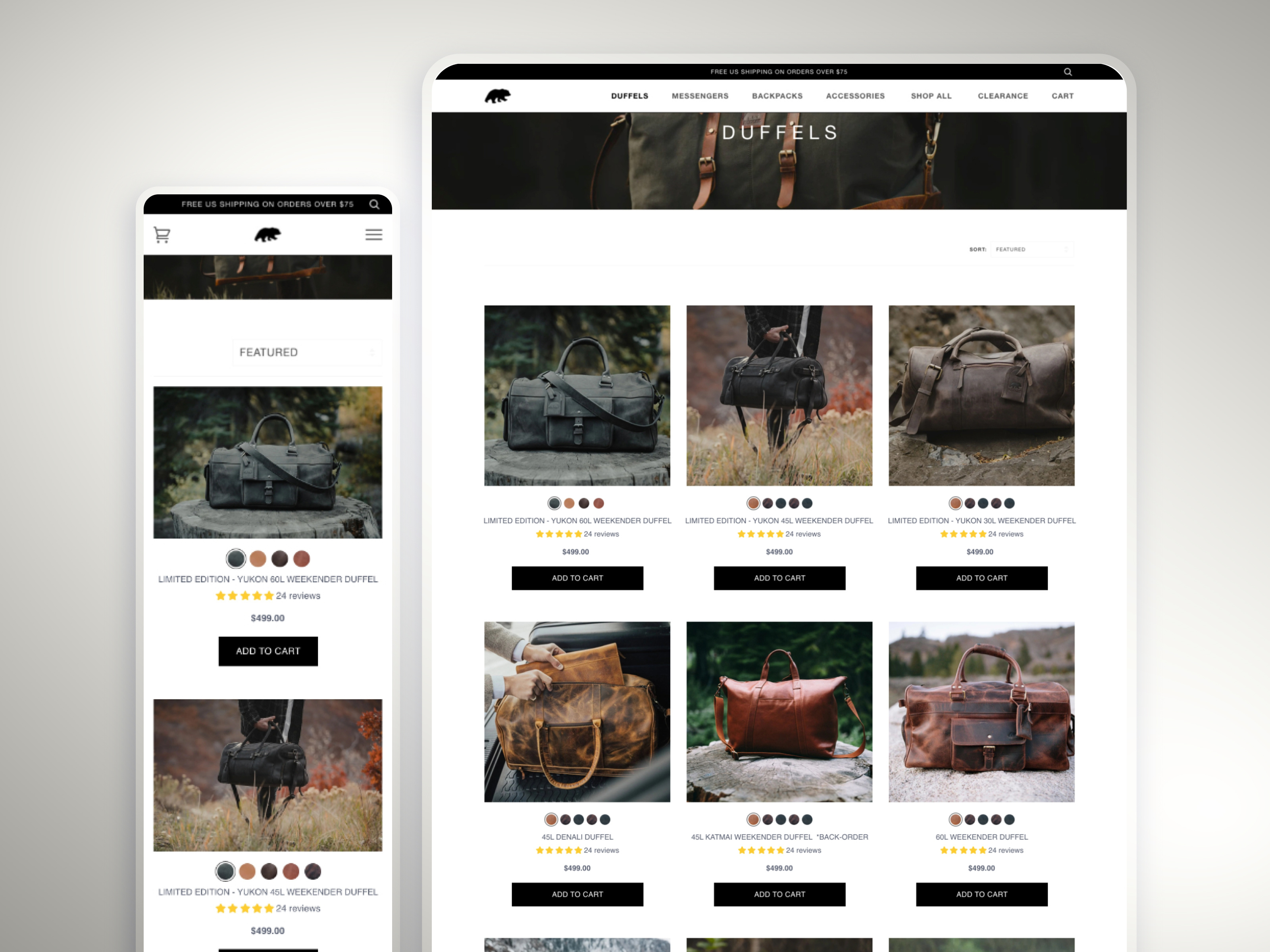Kodiak Leather — Product Category Page A/B Test