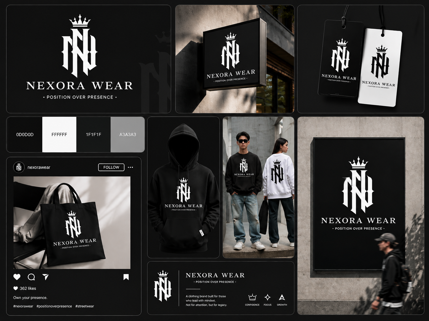 NEXORA WEAR — Brand Identity & Streetwear logo