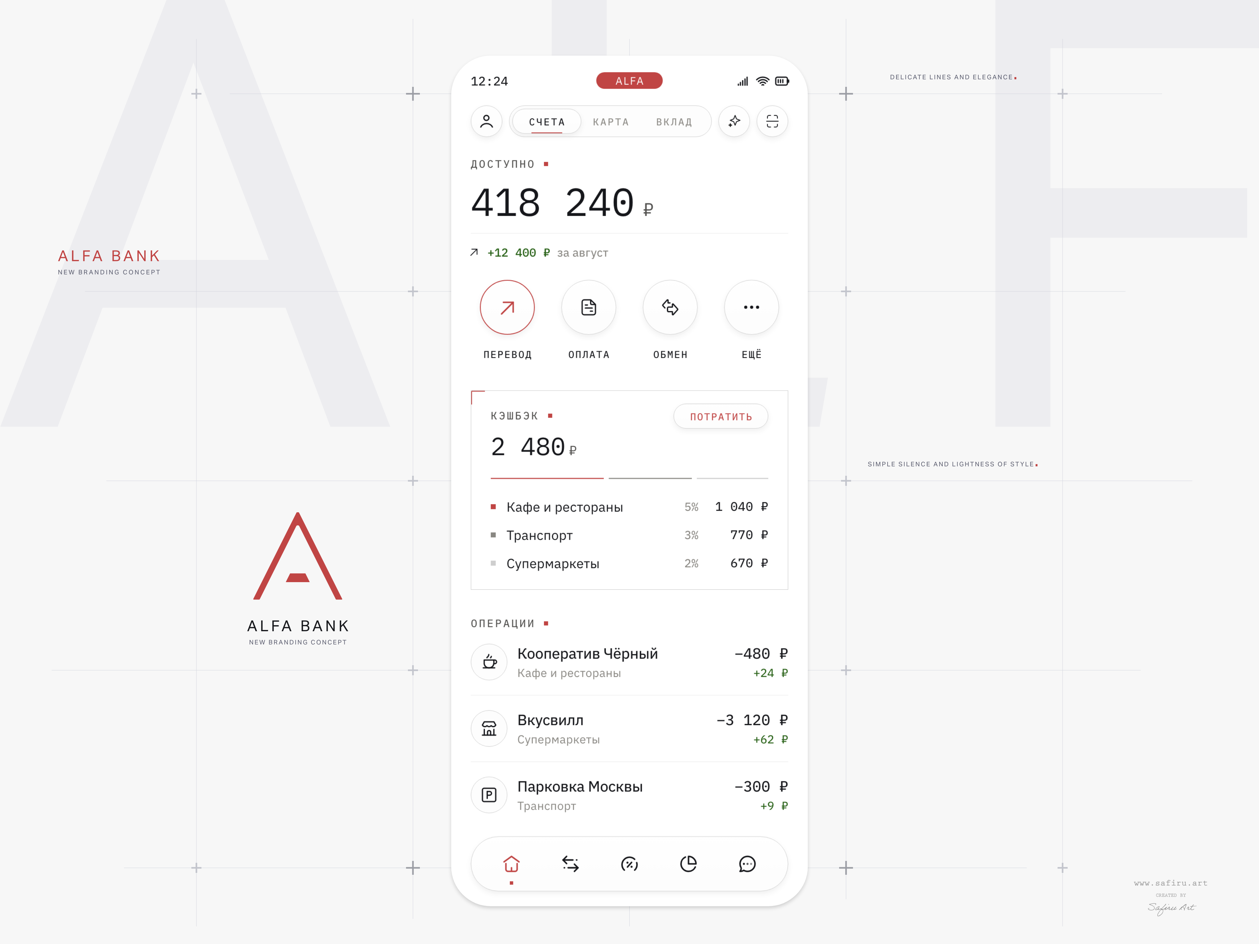 Alfa Bank - UI UX App Design alfa bank app alfa bank app bank app design bank minimalist ui ux ux design