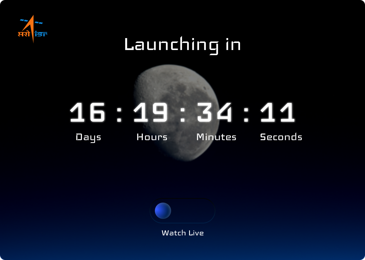 Countdown timer ISRO by Diya Vijay on Dribbble