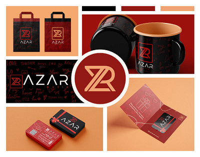 Azar Butik logo art box design branding card card design design flat graphic design illustration illustrator lable design logo logo design product design typography ui ux vector web website