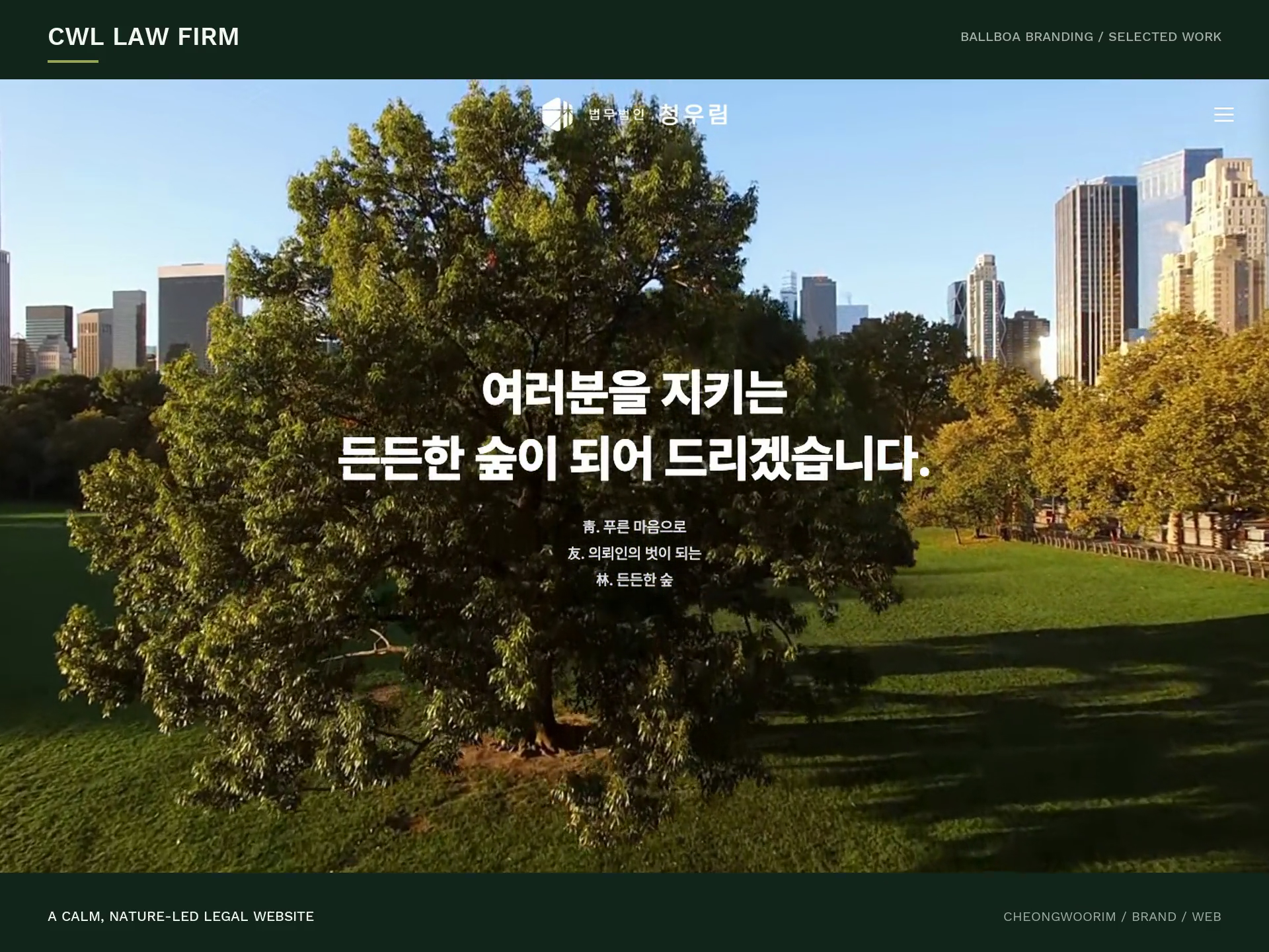 CWL Law Firm — A Calm, Nature-Led Website branding law firm legal website professional services typography ui design ux design video web design