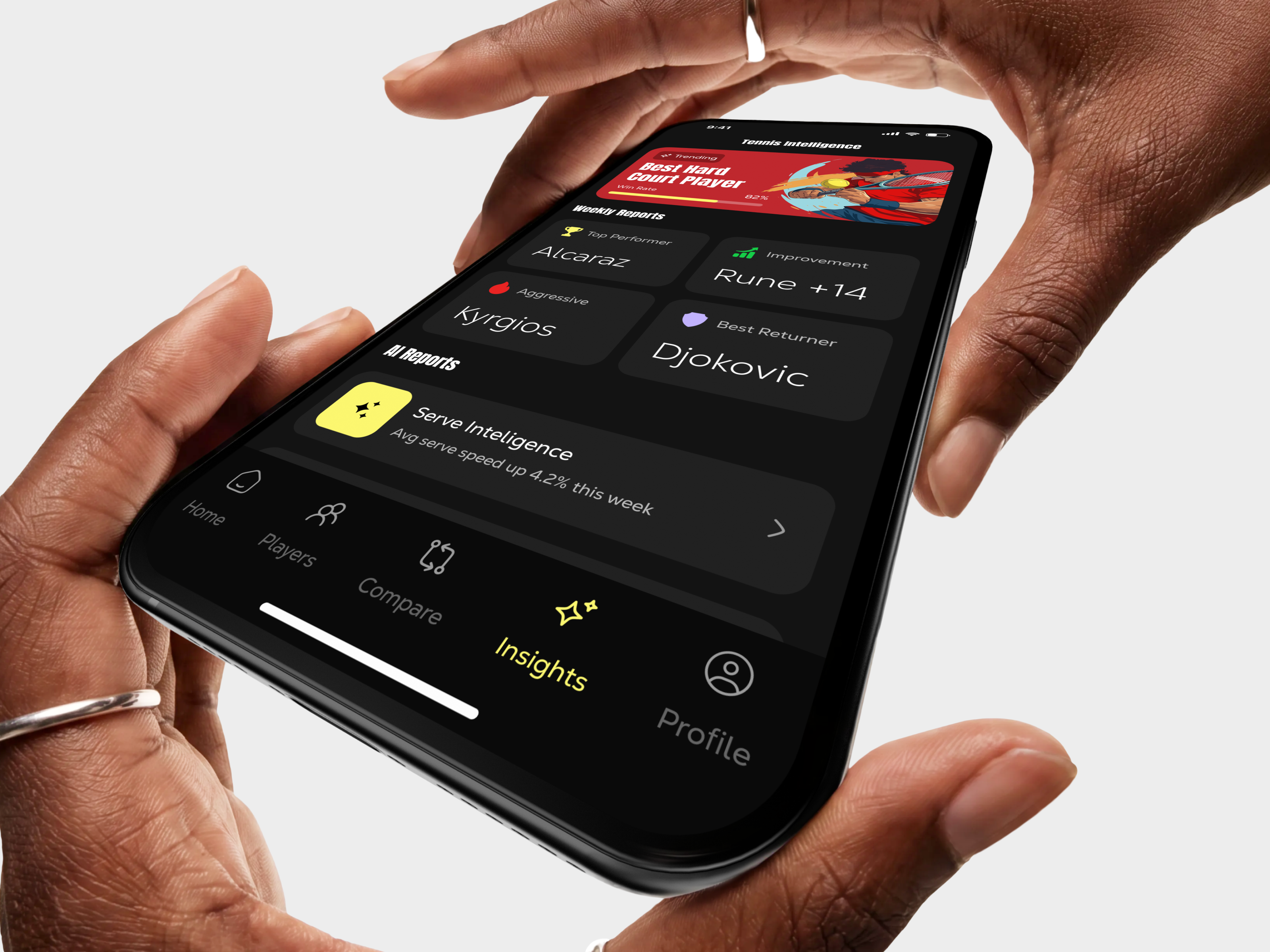 Tennis Analytics & AI Insights Mobile App UI ai insights ai sports ui app design match analytics mobile app mobile app ui performance dashboard player tracking sports analytics sports tech ui sports ui ux tennis analytics tennis app design tennis intelligence