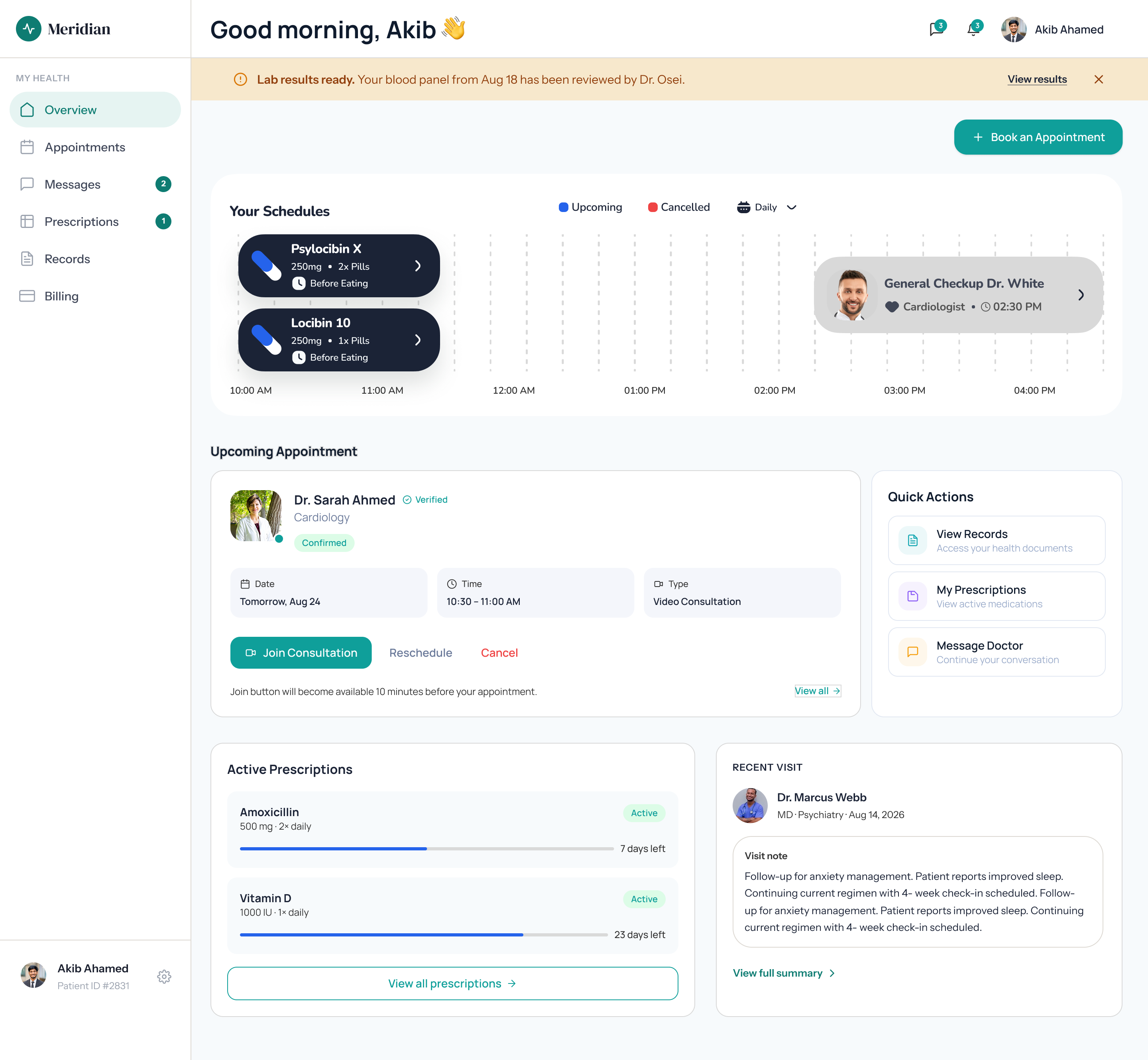 Telehealth Dashboard — Modern Healthcare Management UI dashboard dashboard design dashboard ui ehealth figma figma design health tech healthcare healthcare dashboard healthcare ui healthcare ux medical dashboard medical ui patient dashboard product design telehealth telemedicine ui design ux design web app