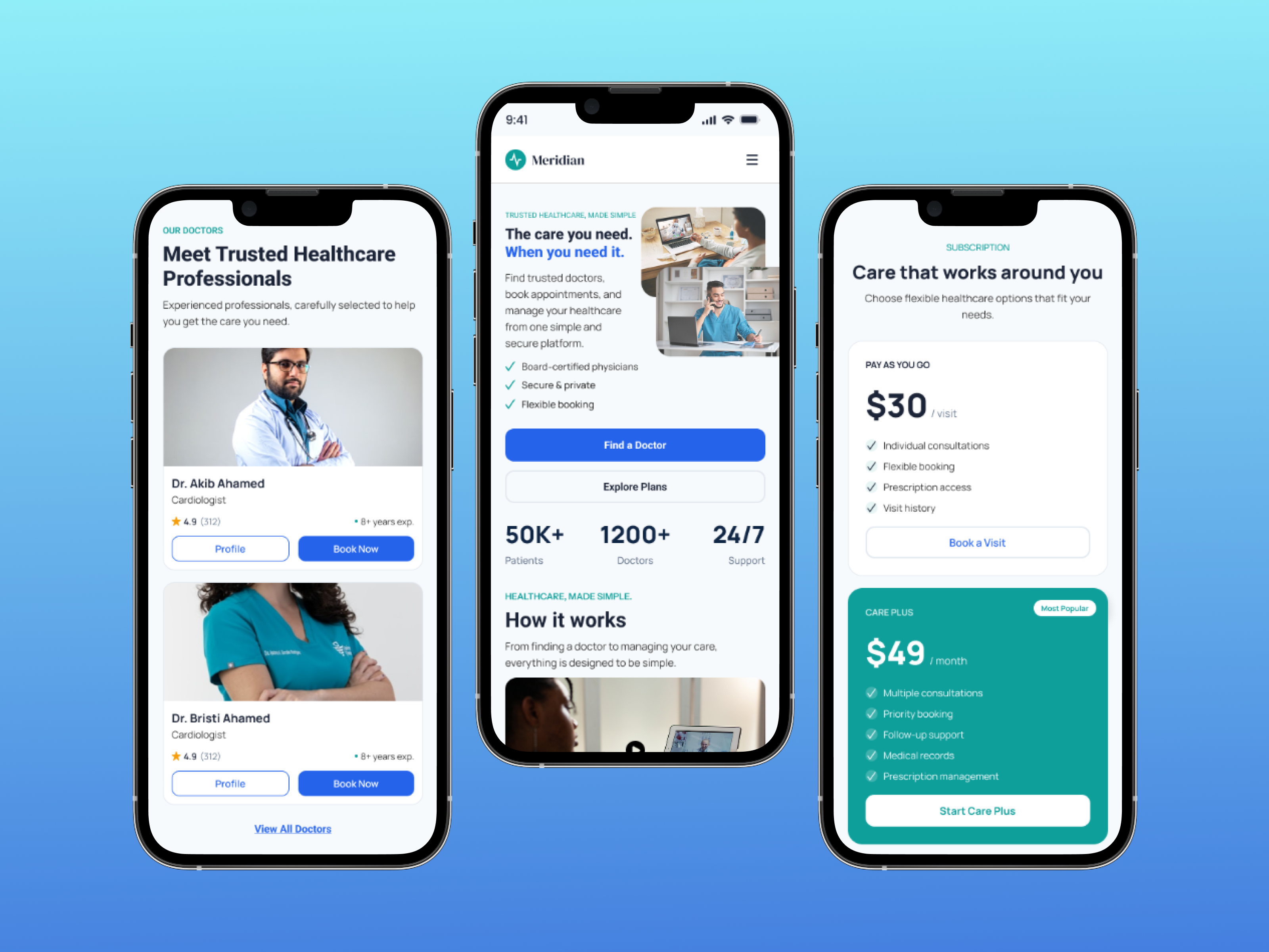 Telehealth App | Modern Healthcare Mobile App Design app design ehealth figma health app health tech healthcare healthcare app healthcare ui healthcare ux landing page medical app medical ui mobile app mobile design mobile ui product design telehealth telemedicine ui design ux design