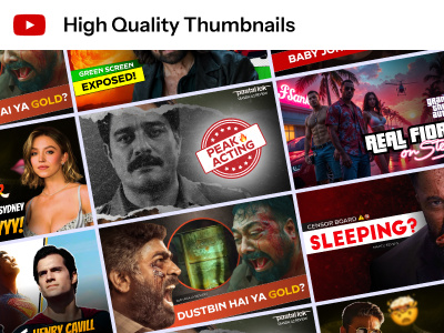 Best Youtube Thumbnails banner design branding design figma graphic design illustration photoshop thumbnail designing ui