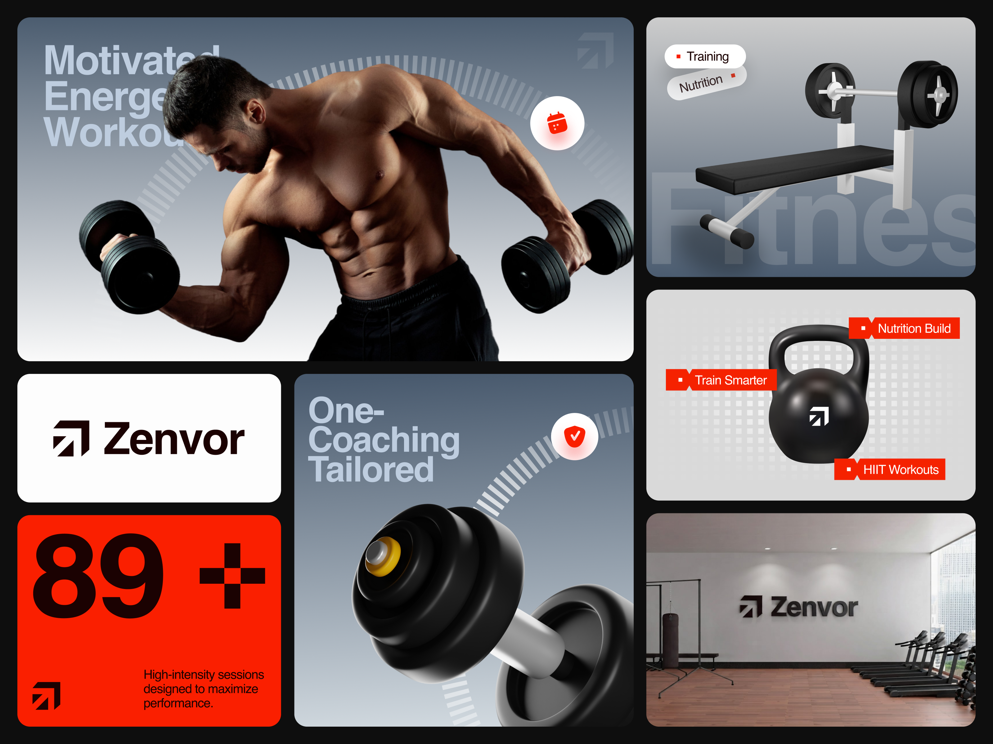 Zenvor - GYM Workout Brand Identity brandbook brandidentity branding creativebranding fitness fitness workout brand design fitnessbranding fitnessdesign fitnessmotivation gym gymbranding gymlogo gymwebsite personaltraining sportsbranding visual identity workout