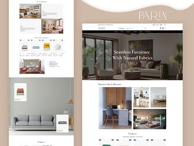 Parin - Furniture landing page clean design ecommerce figma furniture inspiring landing page minimal minimalist modern odoo shop ui unique ux