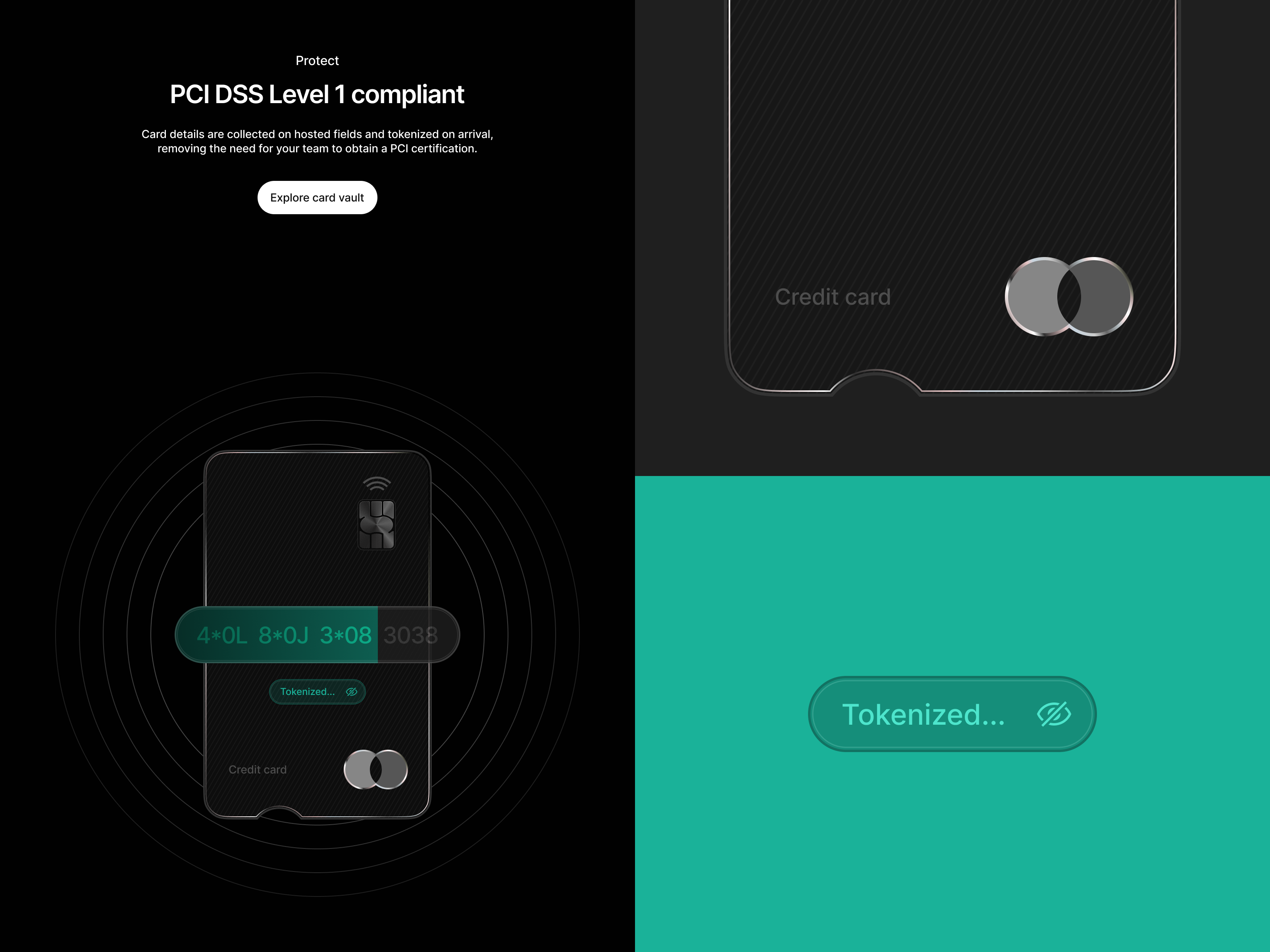 PCI DSS Level 1 compliant UI illustration for the Landing page 2d illustration graphic design illustration landing landing page typography ui web design