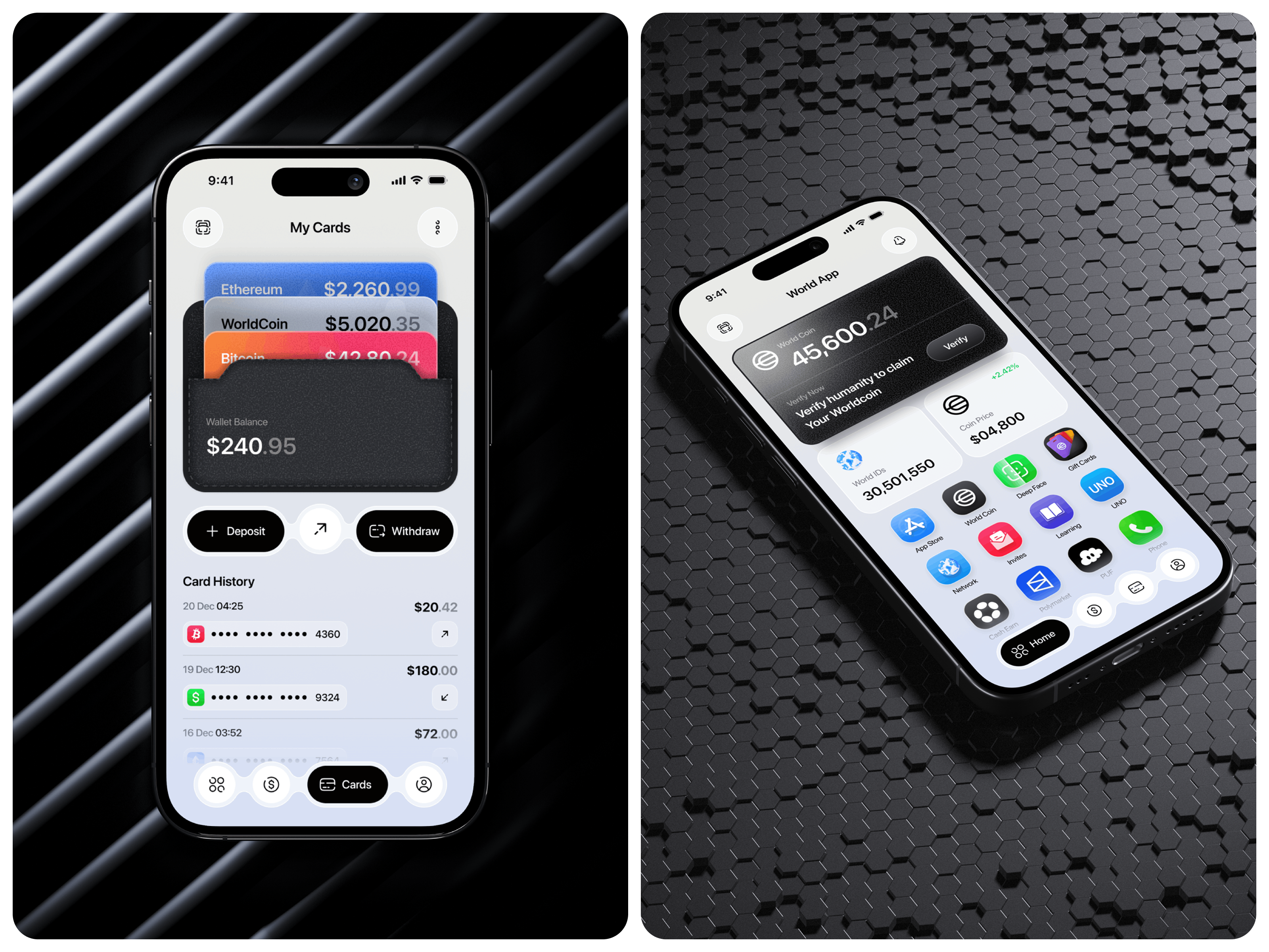 Example of Crypto Wallet & Web3 App UI/UX Design