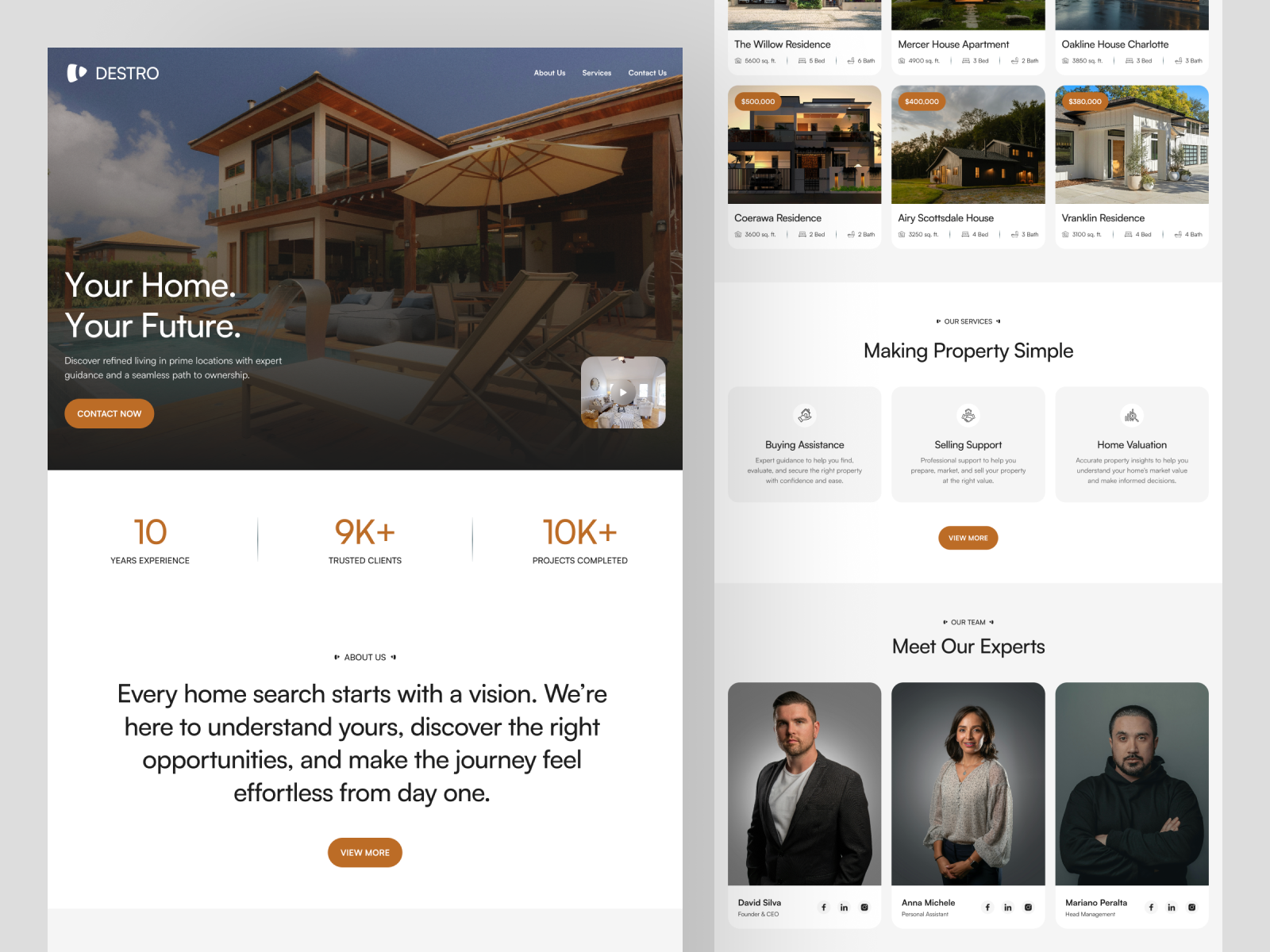 DESTRO - Real Estate Website landing page landing page design property landing page real estate real estate design real estate landing page real estate web real estate web design real estate website teja teja dermawan teja salangka dermawan web design website website design website redesign