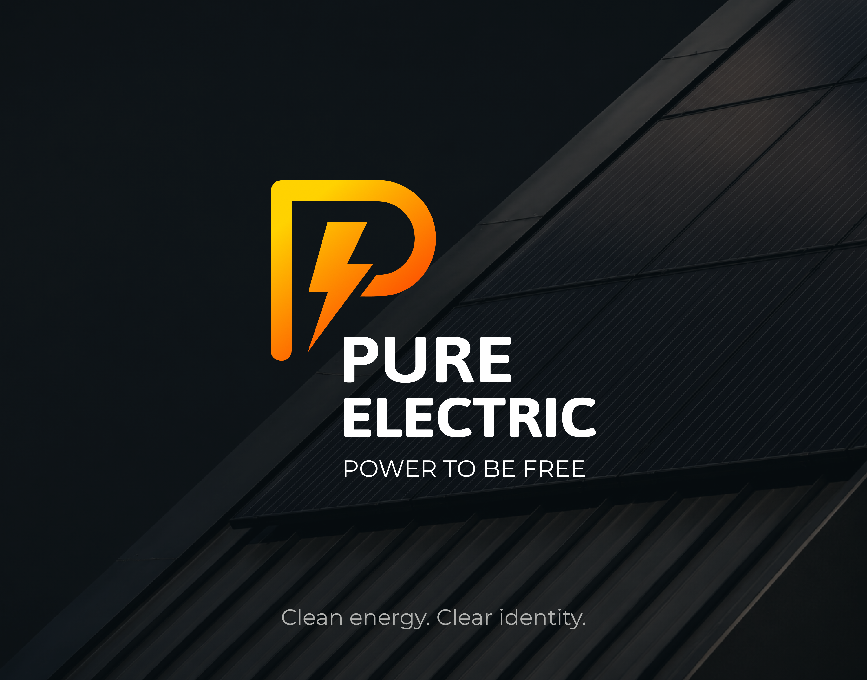 Pure Electric — Brand Identity brand identity branding clean energy color palette electric logo energy branding graphic design logo design renewable energy solar energy stationery design sustainability typography vehicle branding visual identity