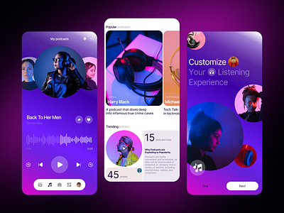 Podcast app app design figma podcast ui ux