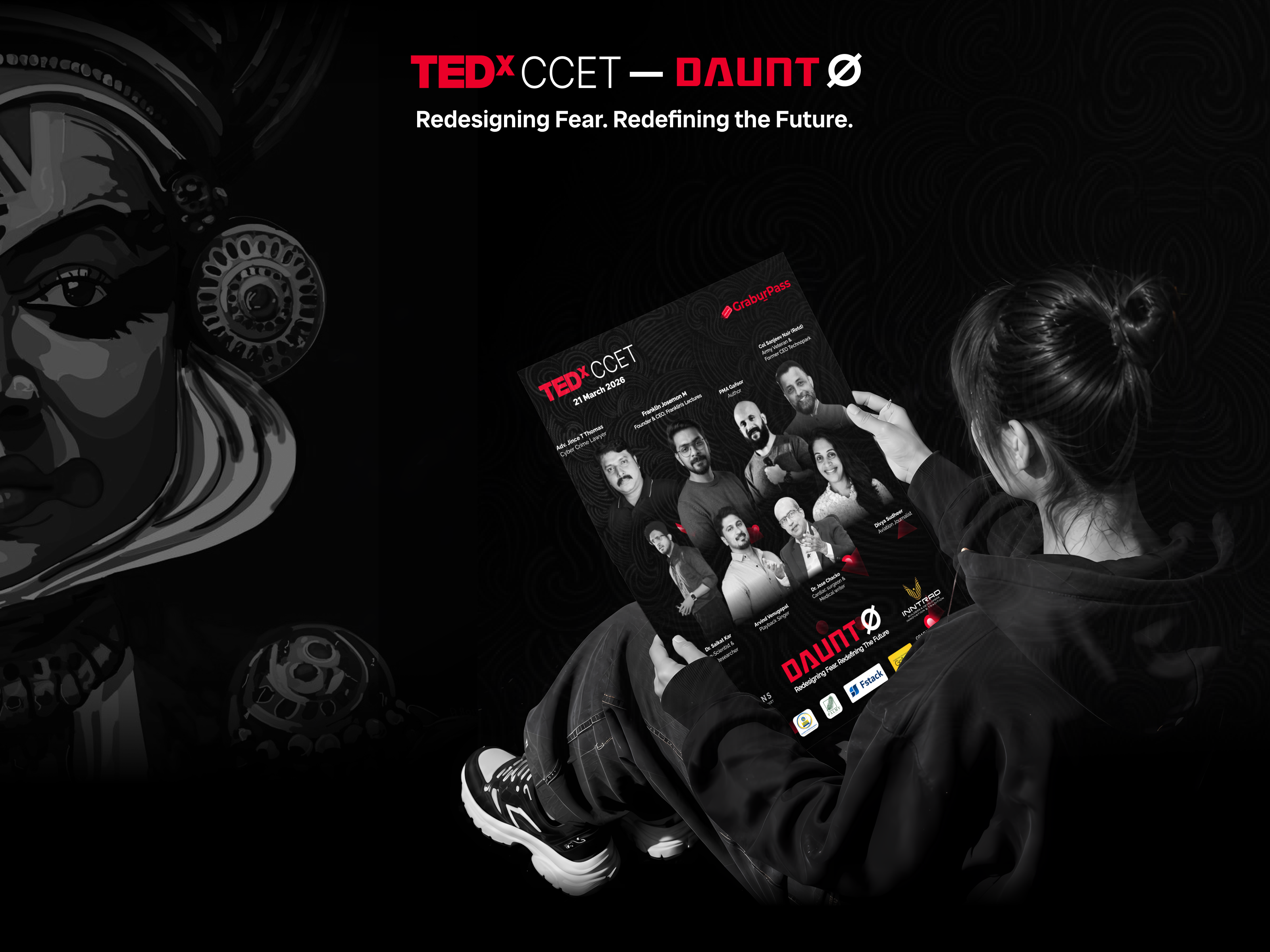 TEDxCCET — DAUNTLESS | Visual Identity art direction brand identity branding campaign design creative direction design system editorial design event branding graphic design poster design print design social media design tedx typography visual identity