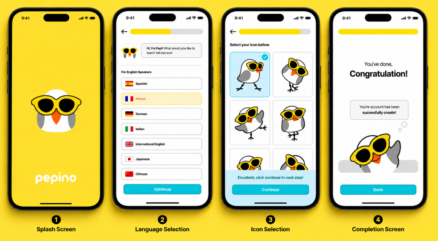 Language Learning App | Mobile UI Design application bird bird illustration cartoon character cartoon illustration character design character illustration children art childrens book illustration childrens illustration colorful illustration cute bird cute character digital illustration fantasy illustration illustration kids art kids illustration picturebook storybook