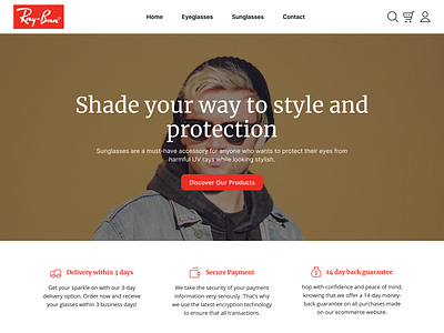 Sunglasses Concept Website clean design eyeglasses glasses landing page landing page design minimalist rayban sunglasses sunglasses design sunglasses website ui ux webdesign website design