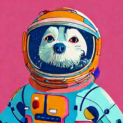 Astrodog art astro astrodog astronaut digital dog illustration nft opensea space