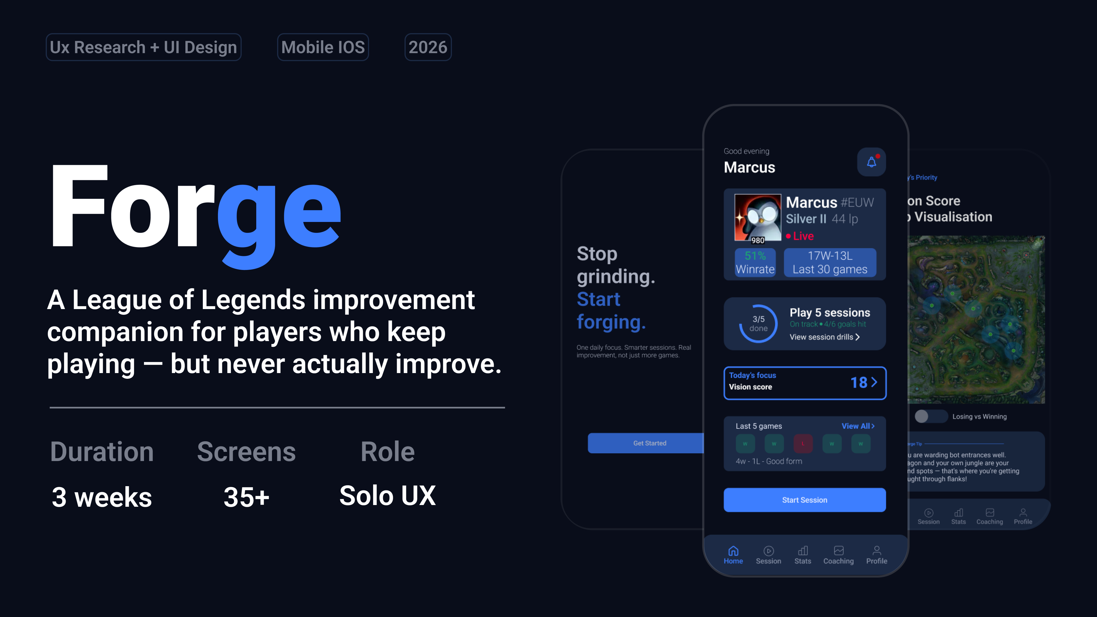 Forge UX/UI Coaching APP app coaching app mobile product design research design ui uxui